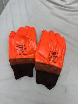 Ansell 23-491 Coated Gloves Large High Visibility Orange Pr