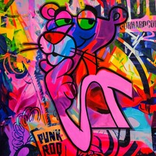 Hommage Paulchen Panther  Einzelstück  120x120 Gallery Print/Pop Art/Street Art