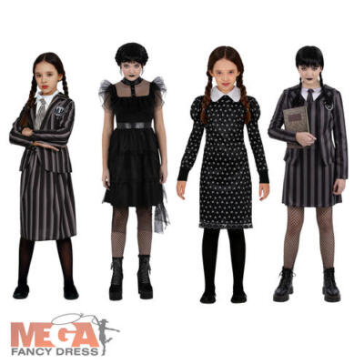 Costume Mercoledì Addams A Nevermore Bambina Per Halloween E, Vestito Mercoled - Foto 7