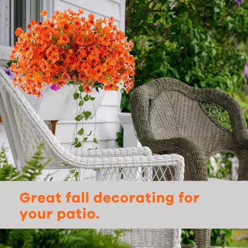 18 Pcs Artificial Mums Flowers,Fall Porch Decor Flower,Non Fading Fake Mums - Picture 4 of 6
