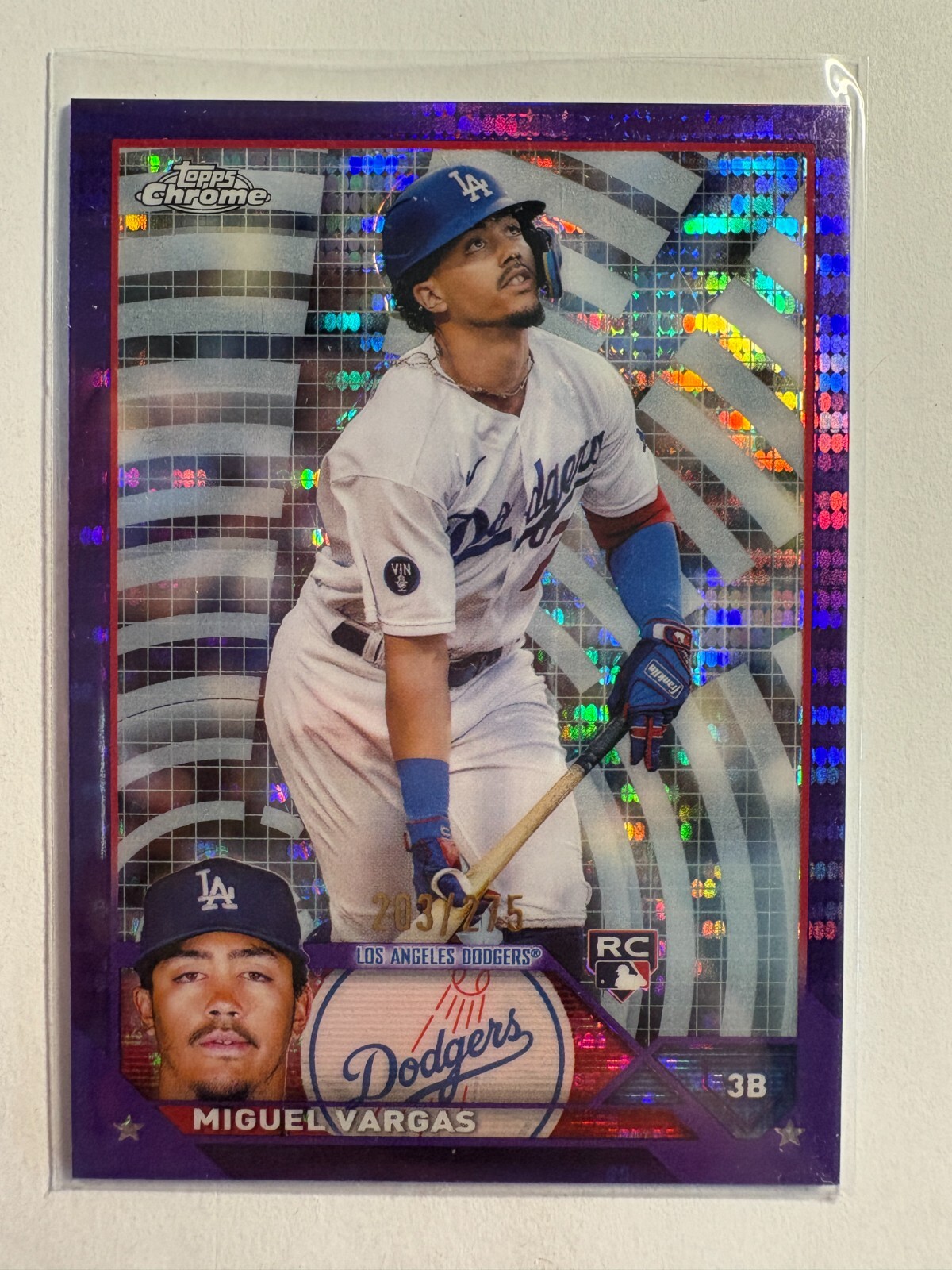 K326,011 - 2023 Topps Chrome Purple Sonar Refractors #161 Miguel Vargas #/275