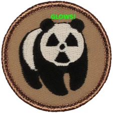 GLOW IN THE DARK Nuclear Panda Patrol Patch - 2" Round Embroidered Patch