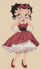 Betty Boop in Red Dress Counted Cross Stitch CHART No. 10-87