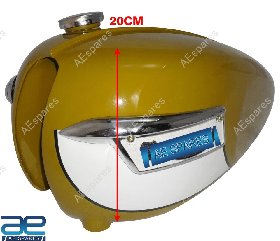 Per Triumph T120 Bonneville 3,5 GL Golden & White serbatoio benzina e distintivi - Immagine 3 di 4