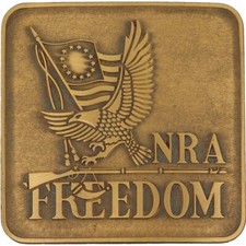 Brass NRA 2nd Amendment Gun Rights Article II Western 1970s Vintage Belt Buckle