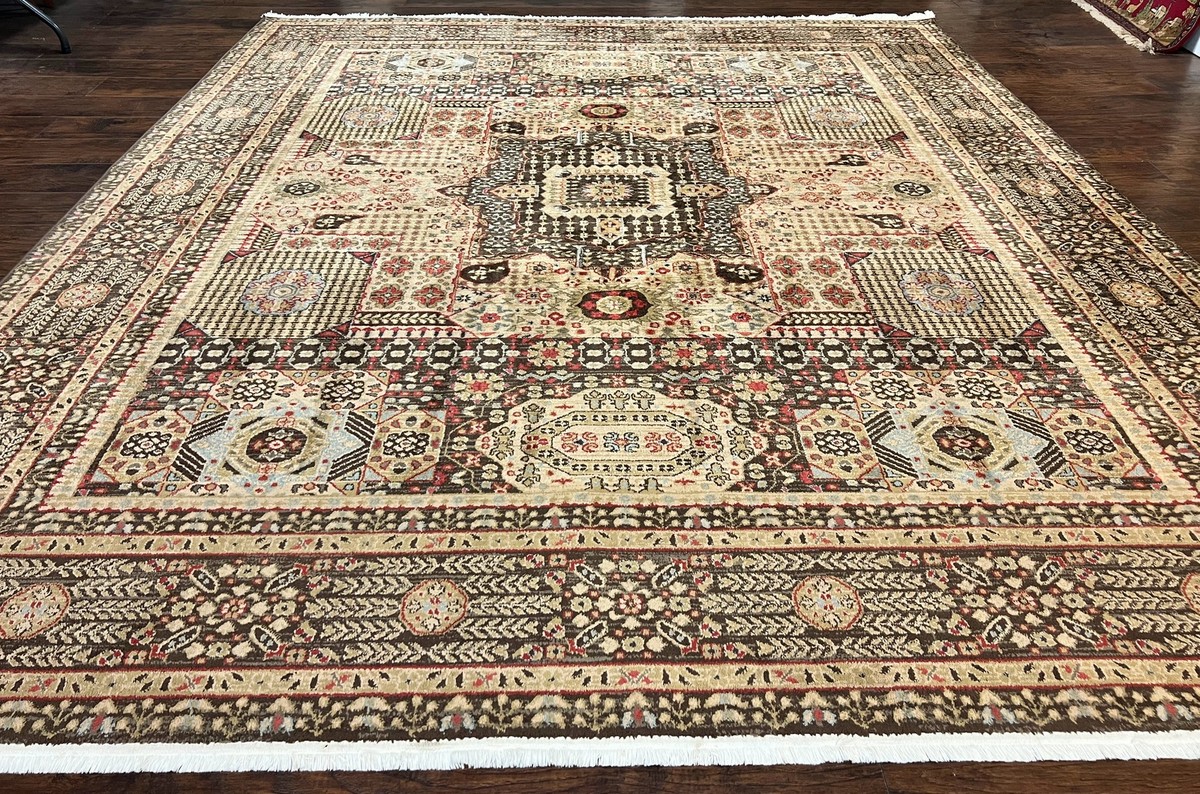 Room Sized Oriental Rug 10x11 Power Loomed Carpet Tan Brown | eBay