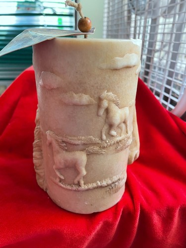 Nature’s Spirits Equestrian Pillar Candle 5.5 in Carved Wax Horse Head - Picture 7 of 18