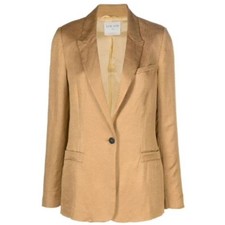 Forte Forte Single Breasted Linen Blend Blazer In Blonde Ii Or Us 6