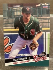 2022 Choice Ryan Sublette Great Lakes Loons Team Card RC Rookie #26 Dodgers