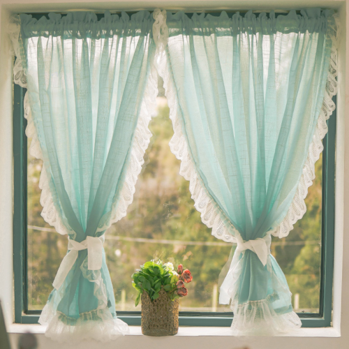 Lace Tulle Half Curtains French Balcony Kitchen Curtains Valance Rod Pocket - Picture 11 of 16