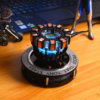 Iron Man Tony Stark Arc Reactor MK1 MK2 Model Magnetic Levitation Light Night