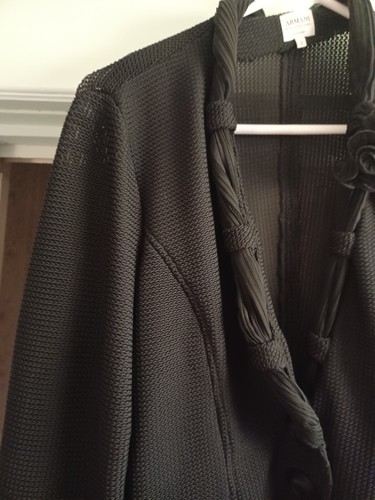 Armoni Collezioni womens open knit cardigan Nylon Elastane size 12 black - Picture 4 of 11