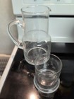 VTG Tumble Up Bedside Etched Water Carafe & Tumbler Cup Set Clear Glass Bed Side — photo 3