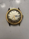 Vintage Timex Mens Automatic Day Date  Gold Tone Wristwatch