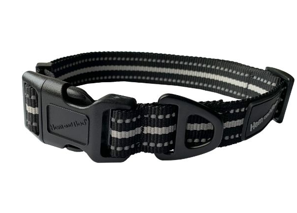 Hem and Boo Sports Collar Black Small 10-14  Inches