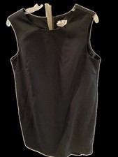 Gilberti Black Sleeveless Blouse Top Scoop Neck Made in USA Size 14