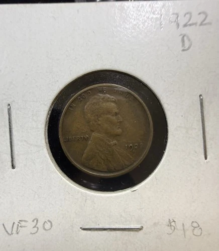 1922-D Lincoln Wheat Cent Semi Key Date in Very Fine Condition