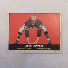 1961 Topps #182 Jim Otto Rookie Card VG. rookie card picture