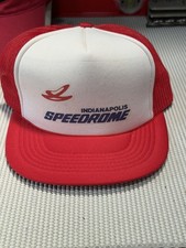 Indianapolis Speedrome Mesh SnapBack VINTAGE Trucker Hat Cap Red/white