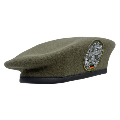 Bundeswehr BW Barett Heimatschutzdivision mit Abzeichen steingrau oliv HSchDiv
