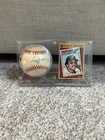 Reggie Jackson Signed Baseball Official AL Bobby Brown Ball 1977 Topps Display