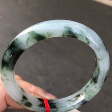 Certified Natural Grade AAA Ice Green Burmese Jade jadeite bracelet bangle 58MM