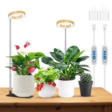48 LED Full Spectrum Grow Light for Indoor Plants Timer, Adjustable Height, 3