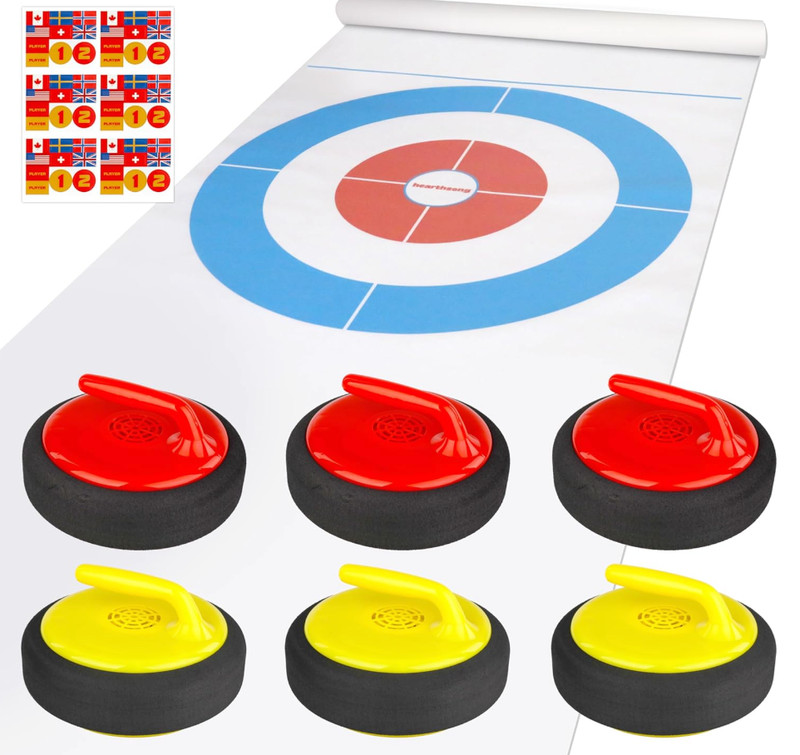 HearthSong Curling Zone – Indoor Battery Operated Hovering Curling Set