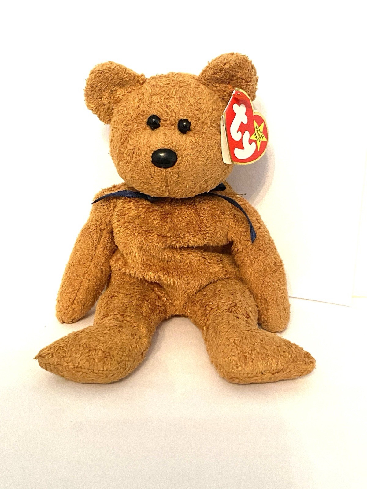 Vintage TY ""Fuzz"" the Bear - Beanie Baby Buddy- Rare Tags- 1998/1999