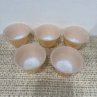 Vintage Fire King Peach Luster 3.5”x 2” Bowl Dessert Custard Cups Scalloped Edge