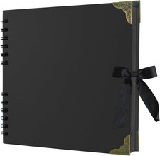 Scrapbook Album, 8 X 8 Inch Scrap Book, 60 Black Blank Pages Scrapbooks Albums,