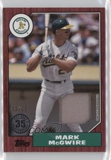 2022 Series 1 1987 Topps Baseball Relics Red 2/25 Mark McGwire #87R-MMC 0ot5