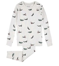 Petit Lem Pajama Set Sleepwear Kids Boys Size 5 Huskie Print Cotton 38