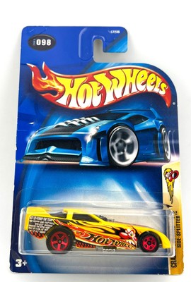 2003 Hot Wheels #98 - Crazed Clowns 4/5 SIDE-SPLITTER Yellow w Red 5sp Wheels