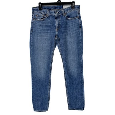 Rag & Bone Jeans Women s 27 Julienne Dre Low Rise Slim Boyfriend Blue Distressed