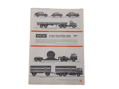 Wiking H0 Programm 1977 Katalog 6 S. sehr gut Händlerstempel Auto LKW alt 1:87