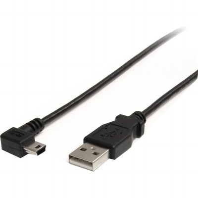 StarTech.com 3 ft. (0.9 m) Right Angle USB to Mini Cable 3 ft / 1m, Black 