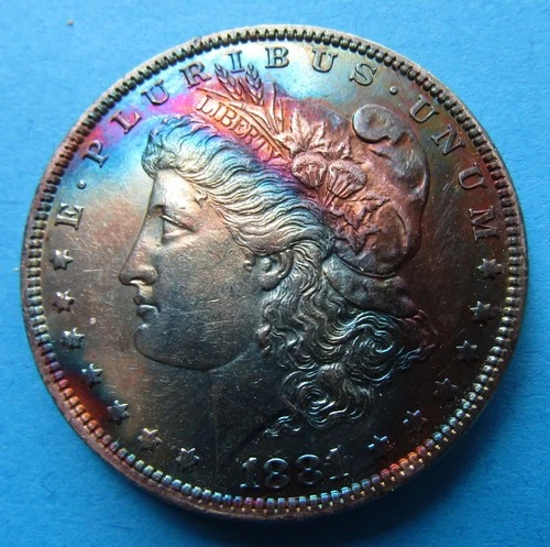 1881-O Morgan Silver Dollar with toning