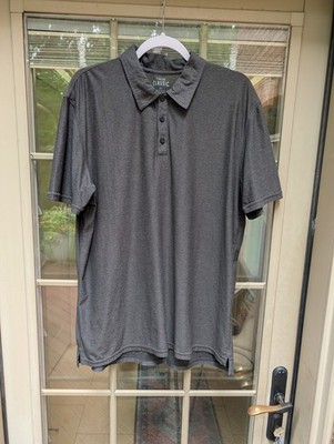 True Classic ACTIVE Performance Short Sleeve Polo Shirt Men's Large Carbon Gray