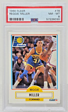 1990 Fleer Pacers REGGIE MILLER Basketball Card PSA 8 NM-MT