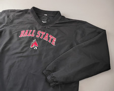 Ball State Men's Large Windbreaker Pullover Cardinals Indiana University Black