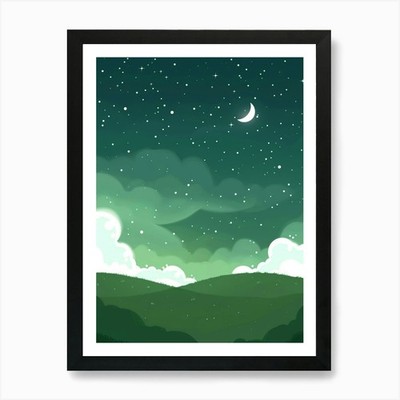 Nachthimmel 1 Kunstdruck gerahmt Wandbild Poster Leinwanddruck Bild