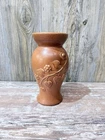 Vintage Red Wing sponge glazed embossed floral leaf vine 864 vase ✅📸 8''