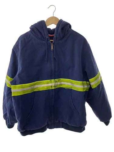 Veste de travail Supreme Other L coton bleu marine 24AW rayures réfléchissantes à capuche