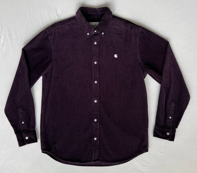 Carhartt WIP Madison Cord Hemd - Dark Iris Lila Violett - M