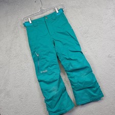 Columbia Titanium Snow Pants Youth S Green Insulated Warm Outgrown Adjustable