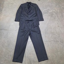 Brooks Brothers 1818 Madison Suit 42R W36 Grey Herringbone Saxxon Wool 2-Piece