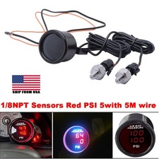 52mm Red Air Suspension Pressure Gauge Psi Air Ride Gauge Blue 5m Cable Sensor 52mm Red Air Suspension Pressure Gauge Psi Air Ride Gauge Blue 5m Cable Sensor