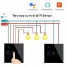 2PCS TUYA Smart Life WiFi Light Switch 1/2/3 Gang 2 Way UK Touch Panel for Alexa