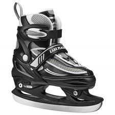 Lake Placid Summit Adjustable Youth Ice Skates Black Large/5-8